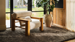 Slate Handloom Cashmere Blend High Pile - roomset landscape