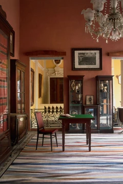 Carnival by Paul Smith - rug in a terracotta coloured room
