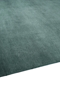 Caliche Silk rug in Aegean, corner detail showing pile texture