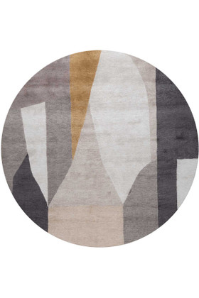 District Silt Round Rug by Kelly Wearstler - flatshot white