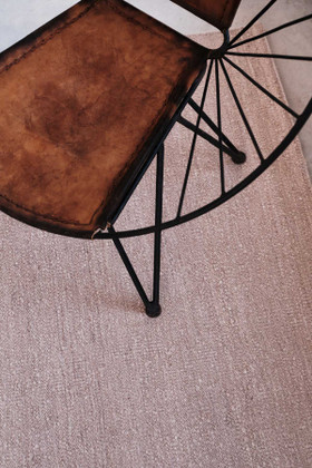 Flatweave Handcarded Wool Ecru - detail shot