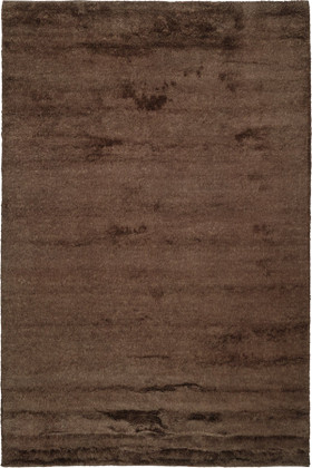Mohair Shag rug in Carob, full flatshot view