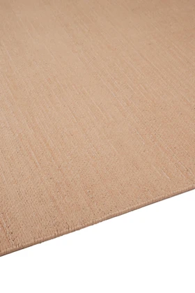 Vara rug in Clay, corner detail showing pile texture