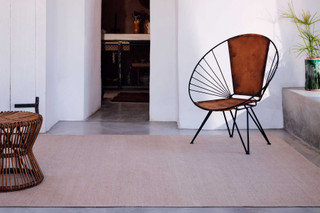 Flatweave Handcarded Wool Ecru - landscape roomset Flatweave Handcarded Wool Ecru - landscape roomset