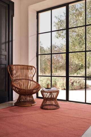 Flatweave Handcarded Wool Sienna - landscape roomset