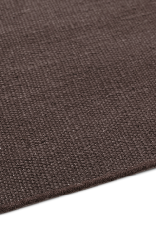 Flatweave Linen Carob - sidepile Flatweave Linen Carob - sidepile