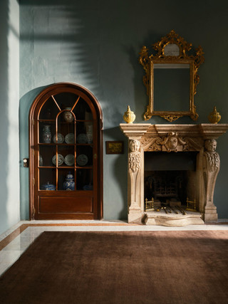 The Rug Company Mohair Sheared rug, Carob colourway, in a period-style interior