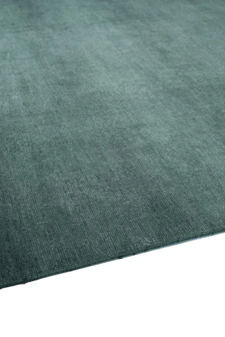 Caliche Silk rug in Aegean, corner detail showing pile texture