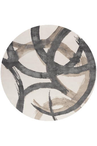 Ellis Taupe Round Tibetan Wool Cut Pile rug