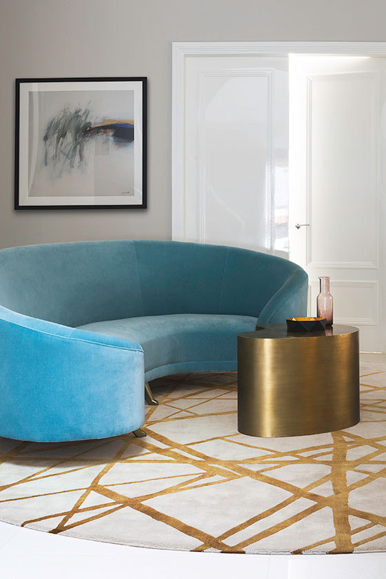 Channels Copper Round by Kelly Wearstler - Roomset
