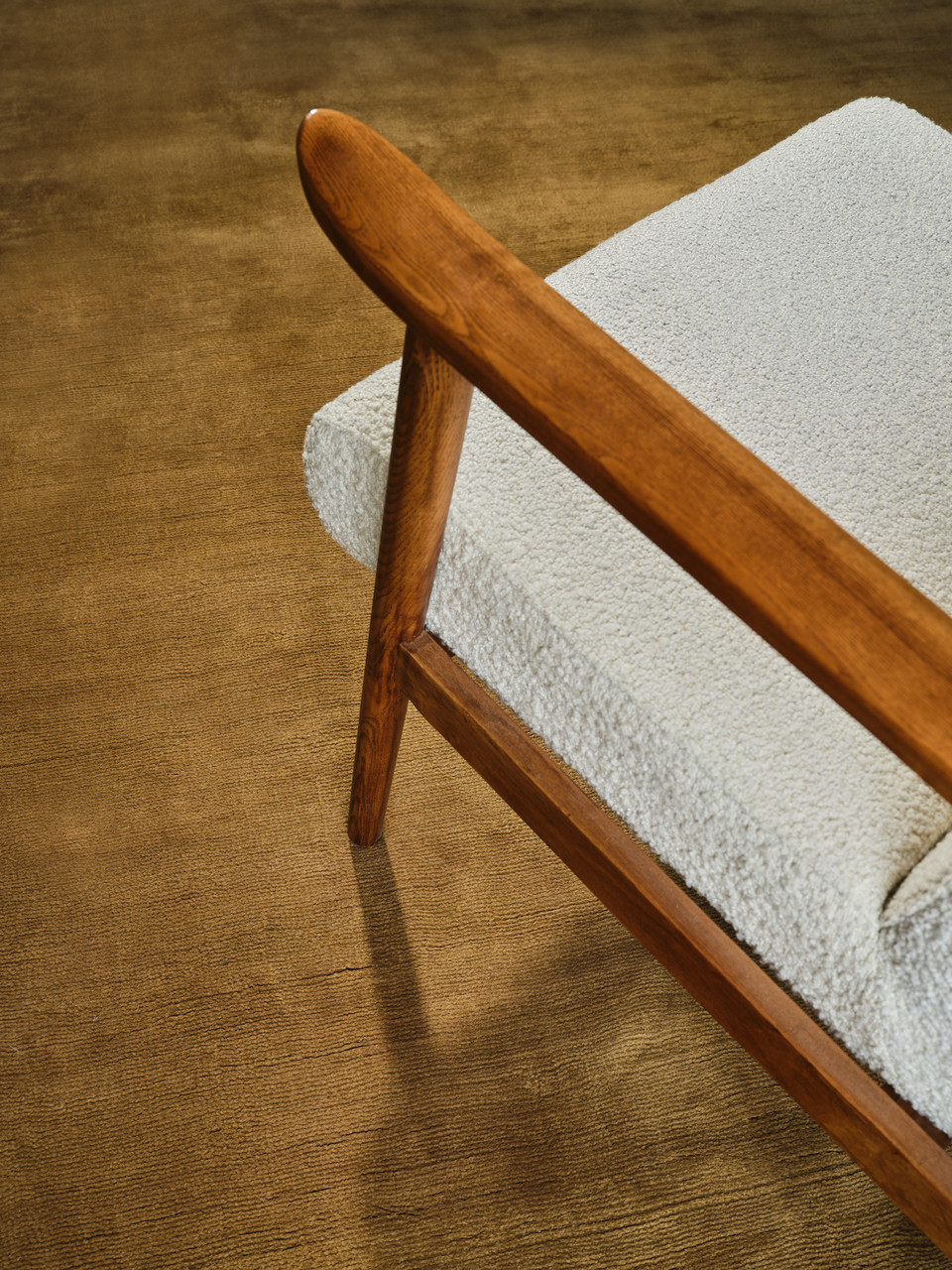 Gold Handloom Cashmere Blend Low Pile - insitu image