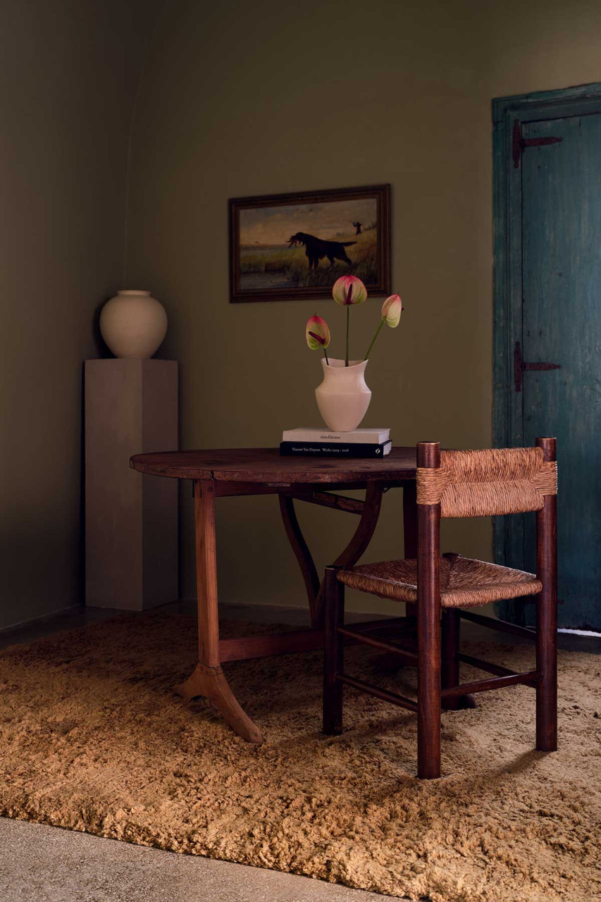 Gold Handloom Cashmere Blend High Pile - roomset