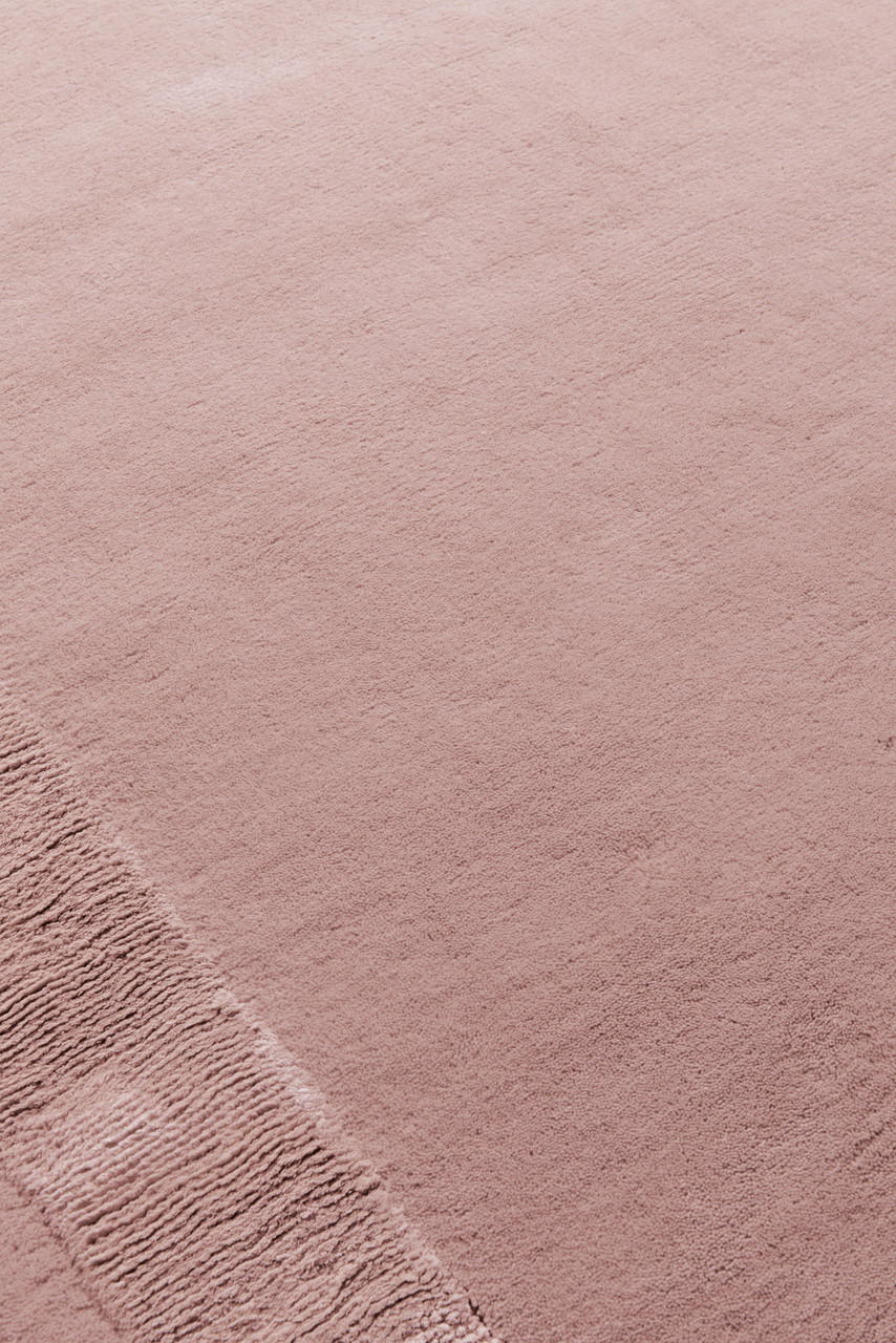 Portobello Pink Silk Border rug by Farrow & Ball closeup image