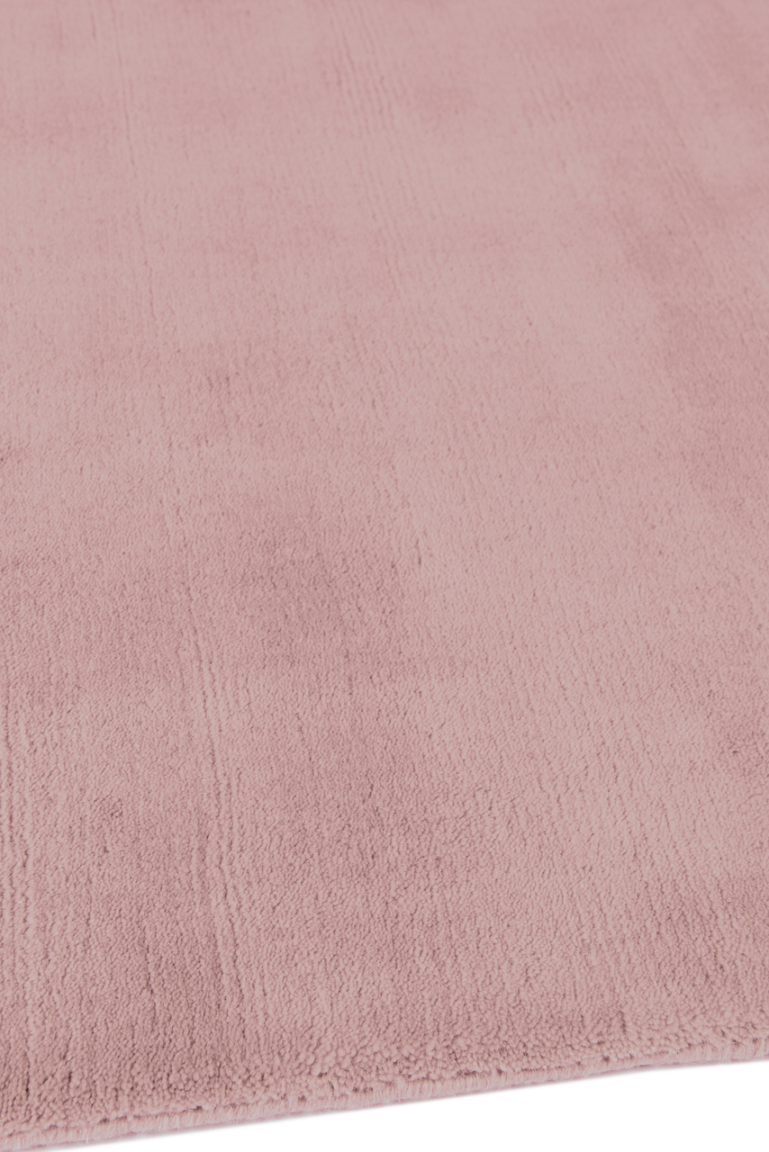 Portobello Pink Plain Wool rug by Farrow & Ball side pile image