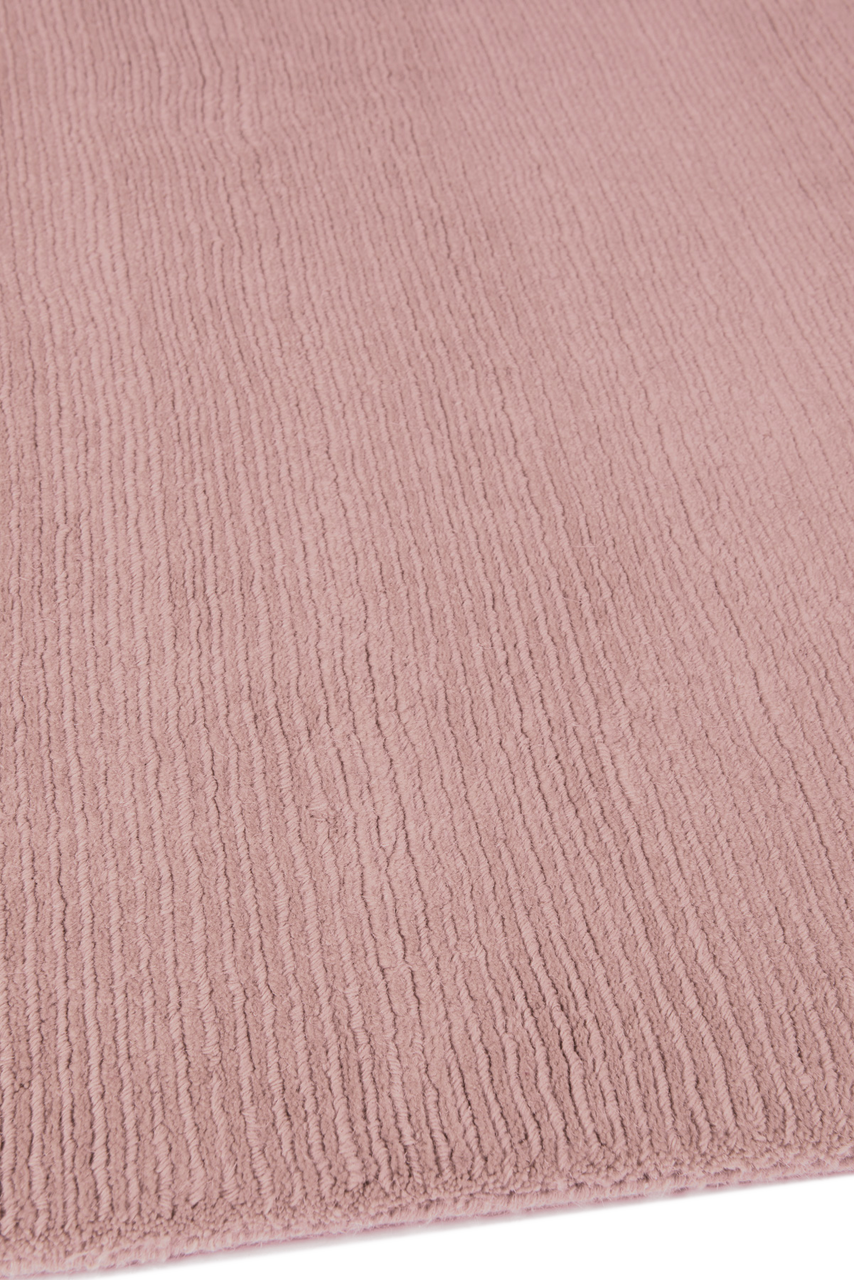 Portobello Pink Cut And Loop Stripe rug by Farrow & Ball side pile image