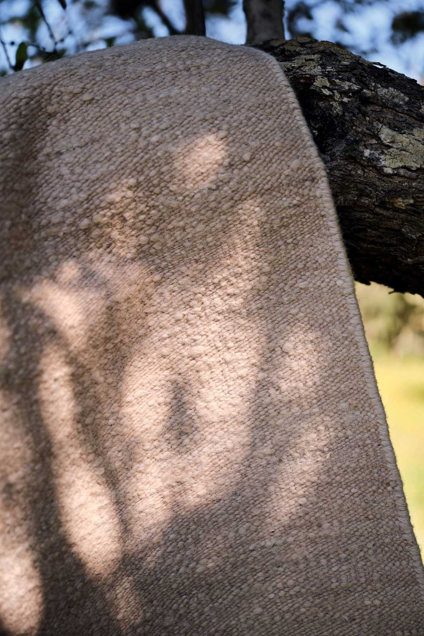 Flatweave Handcarded Wool Ecru [ROOMVO]