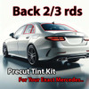 Precut back 2-3 rds tint kit custom cut for your exact vehicle.