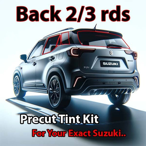 Precut back 2-3 rds tint kit custom cut for your exact vehicle.