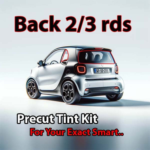 Precut back 2-3 rds tint kit custom cut for your exact vehicle.