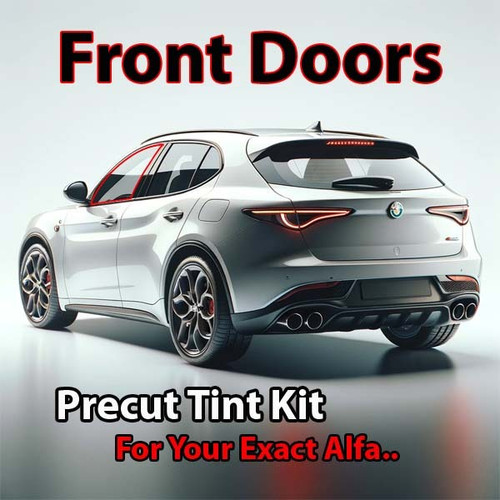 Precut front door tint kit custom cut for your exact vehicle.