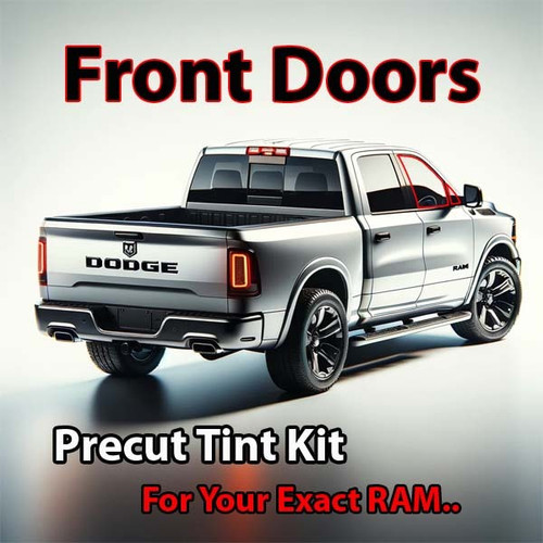 Precut front door tint kit custom cut for your exact vehicle.