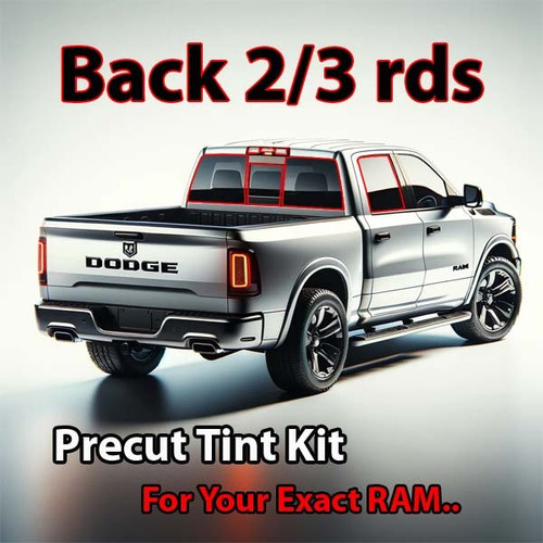 Precut back 2-3 rds tint kit custom cut for your exact vehicle.