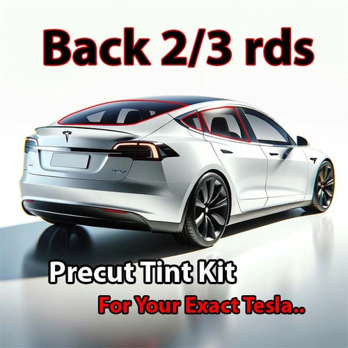 Precut back 2-3 rds tint kit custom cut for your exact vehicle.