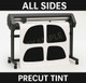 Custom cut window tint for the sides of your exact vehicle.