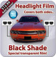 Add a custom shaded look to your headlights and/or taillights. (Offroad use only)