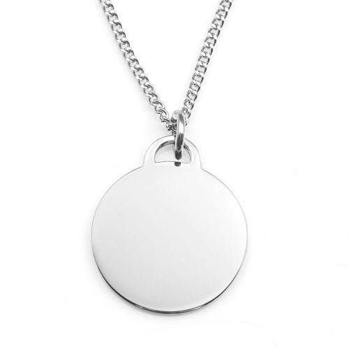 Silver Personalized Necklace - Round Charm