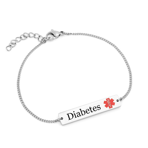 Adjustable Bar Style Diabetic Bracelet