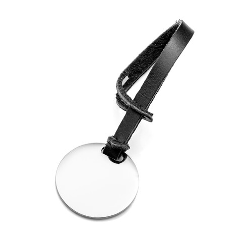 Personalized Black Leather Bag Tag