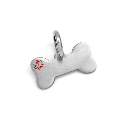 Medium Brushed Steel Bone Pet ID Tags