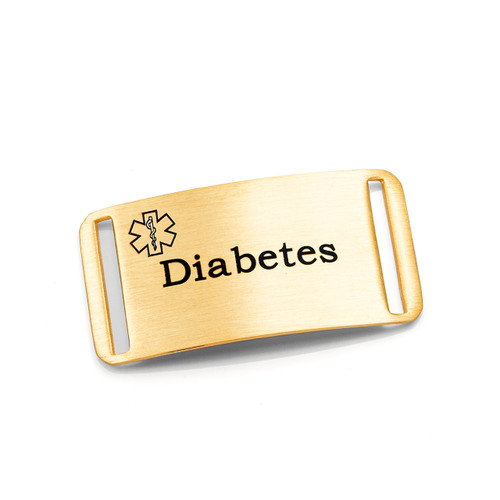 Gold Diabetes Tag for Strap Bracelets