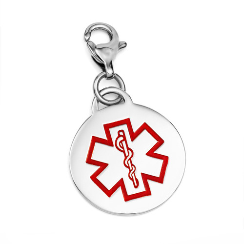 Stainless Steel Round Medical ID Charm