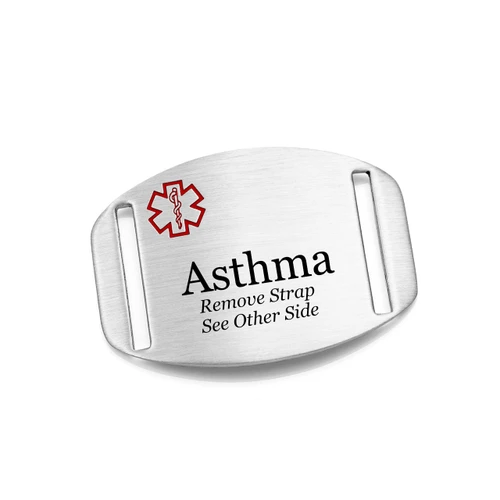 Asthma Alert Tag for Strap Bracelets