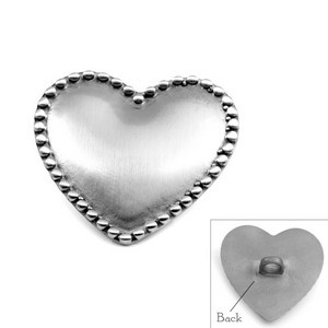 Engravable Stainless Heart Button to Make Your Own Bracelet