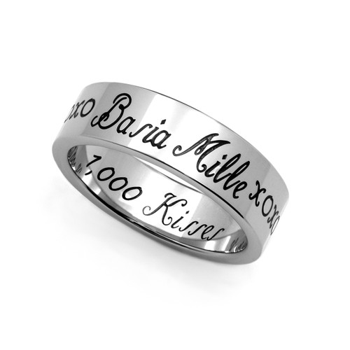 A Thousand Kisses Engraved Stainless Ring Size 11