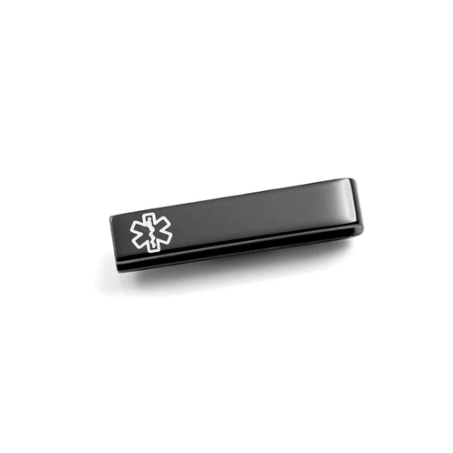 Black Medical ID Slide on Tag for Watch