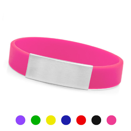 Engraved Silicone ID Bracelets in Various Colors