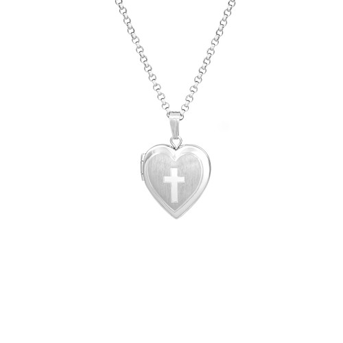 Cross Heart Sterling Silver Personalized Lockets