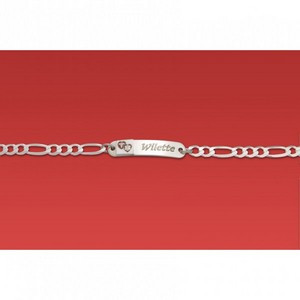Sterling Silver Medical Alert Bracelet H with Blue Round Emblem and no chain