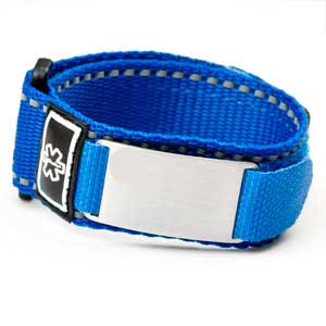 Blue Medical Sport Strap Bracelet 5 1/2 - 8 Inch