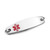 Stainless Medical ID Bracelet Tag with Red Caduceus