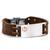 Seven Inch Bravo Medical Brown Leather ID Bracelet