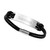 Personalized Black Leather ID Bracelet