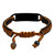 Black with Brown Accents Engraved Macrame Bracelet