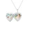 Diamond Blossom Silver Heart Engraved Lockets