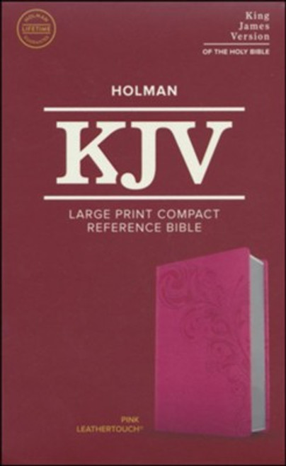 KJV Large Print Compact Reference Bible, Pink LeatherTouch Imitation Leather