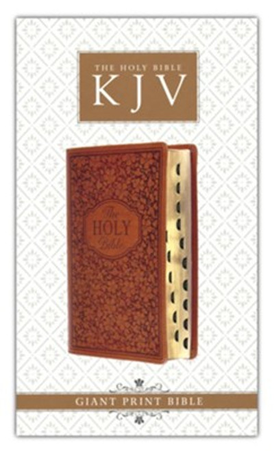 KJV Giant-Print Bible Imitation leather, tan/floral